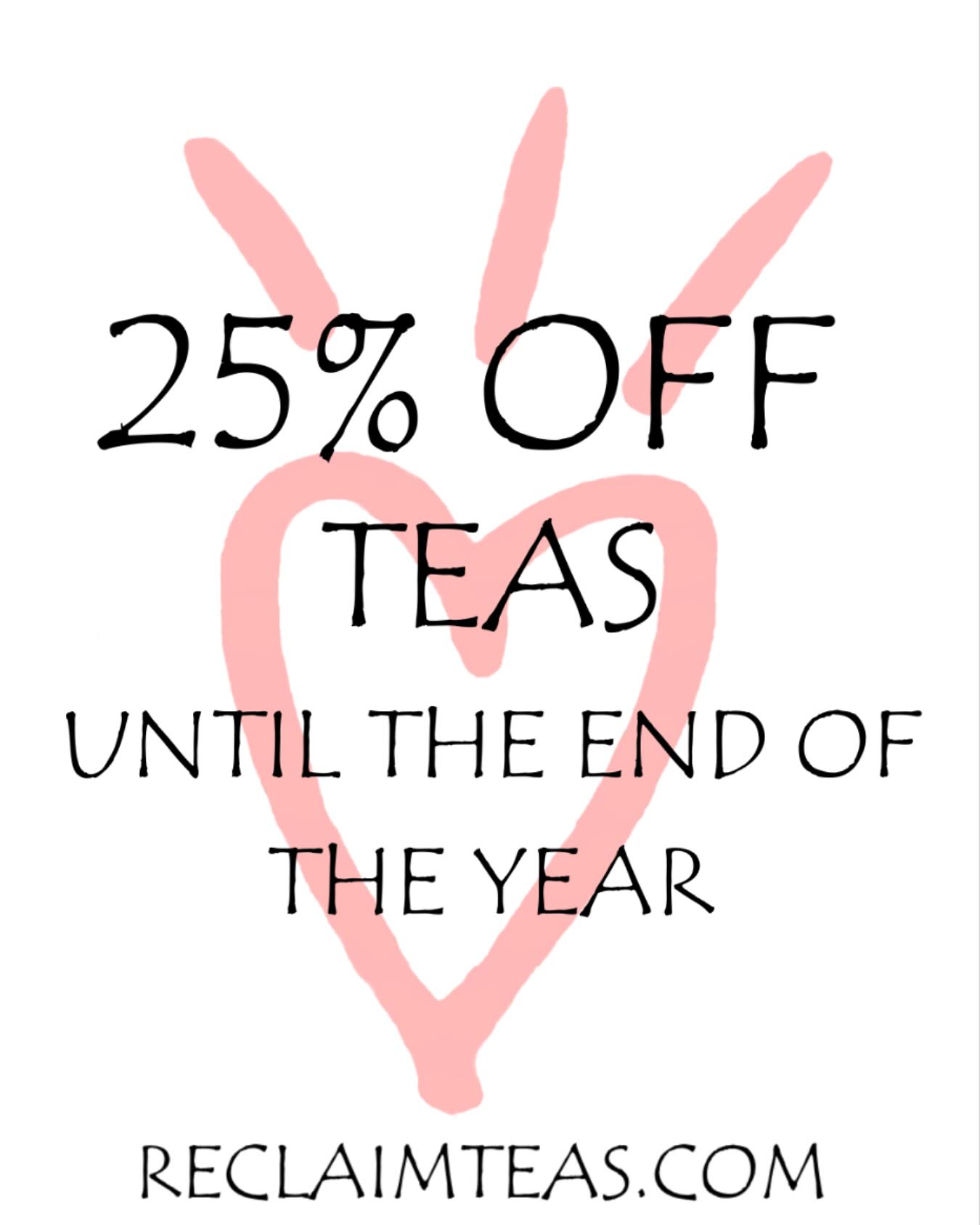 Stock up now, friends! Stay well this season ❤️

#reclaimteas #medicalmedium #mmcommunity #spoonies #herbaltea #organictea #healing #supportsmallbusiness #stockingstuffers #onsalenow
